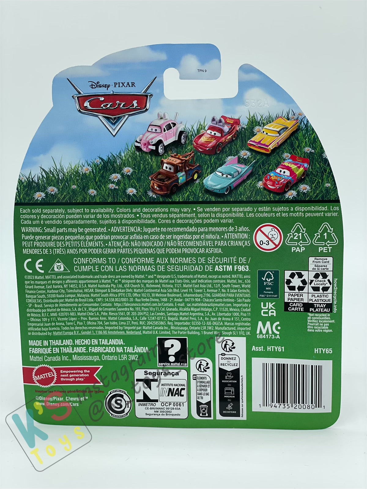 DISNEY PIXAR CARS BY MATTEL, "EASTER RAMONE" EASTER SERIES - BNIP