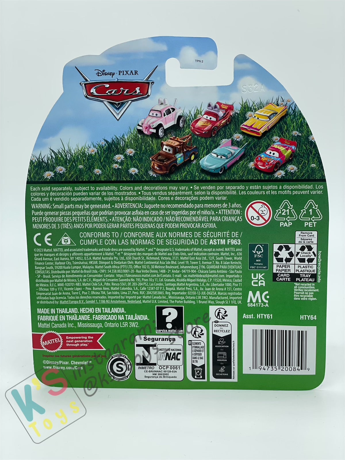 DISNEY PIXAR CARS BY MATTEL SIZE 1:55 "EASTER BUGGY" EASTER SERIES - BNIP
