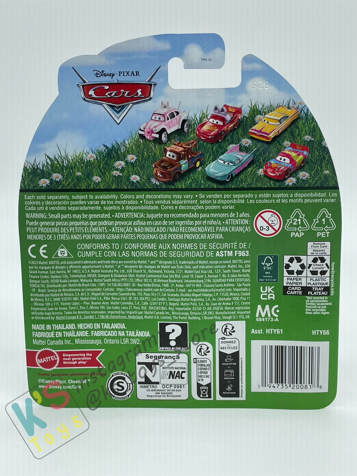 DISNEY PIXAR CARS BY MATTEL, "LIGHTNING MCQUEEN AS EASTER BUGGY" EASTER SERIES - BNIP