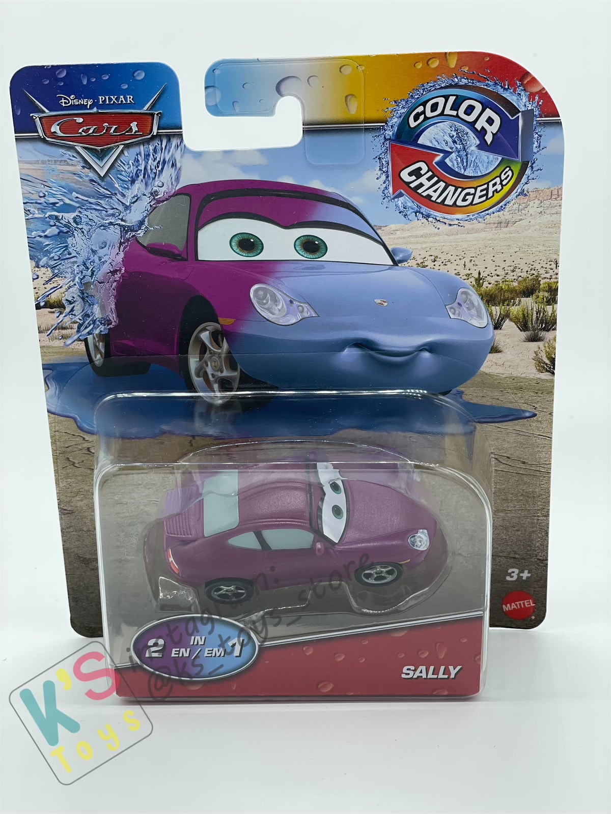 COLOR CHANGERS Disney Pixar Cars by MATTEL, SALLY (PURPLE/BLUE) - 2023 RELEASE - BNIP