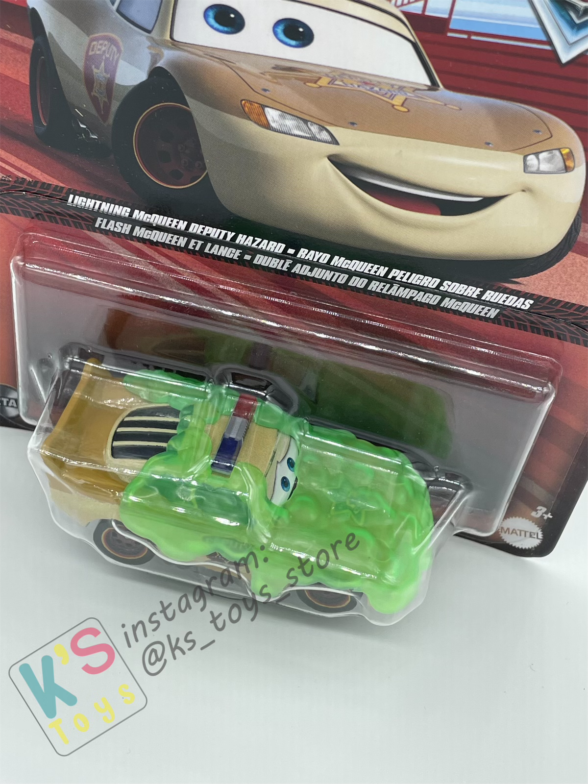 DISNEY PIXAR CARS BY MATTEL, SLIME LIGHTNING MCQUEEN DEPUTY HAZARD - 2024 NEW RELEASED - BNIP
