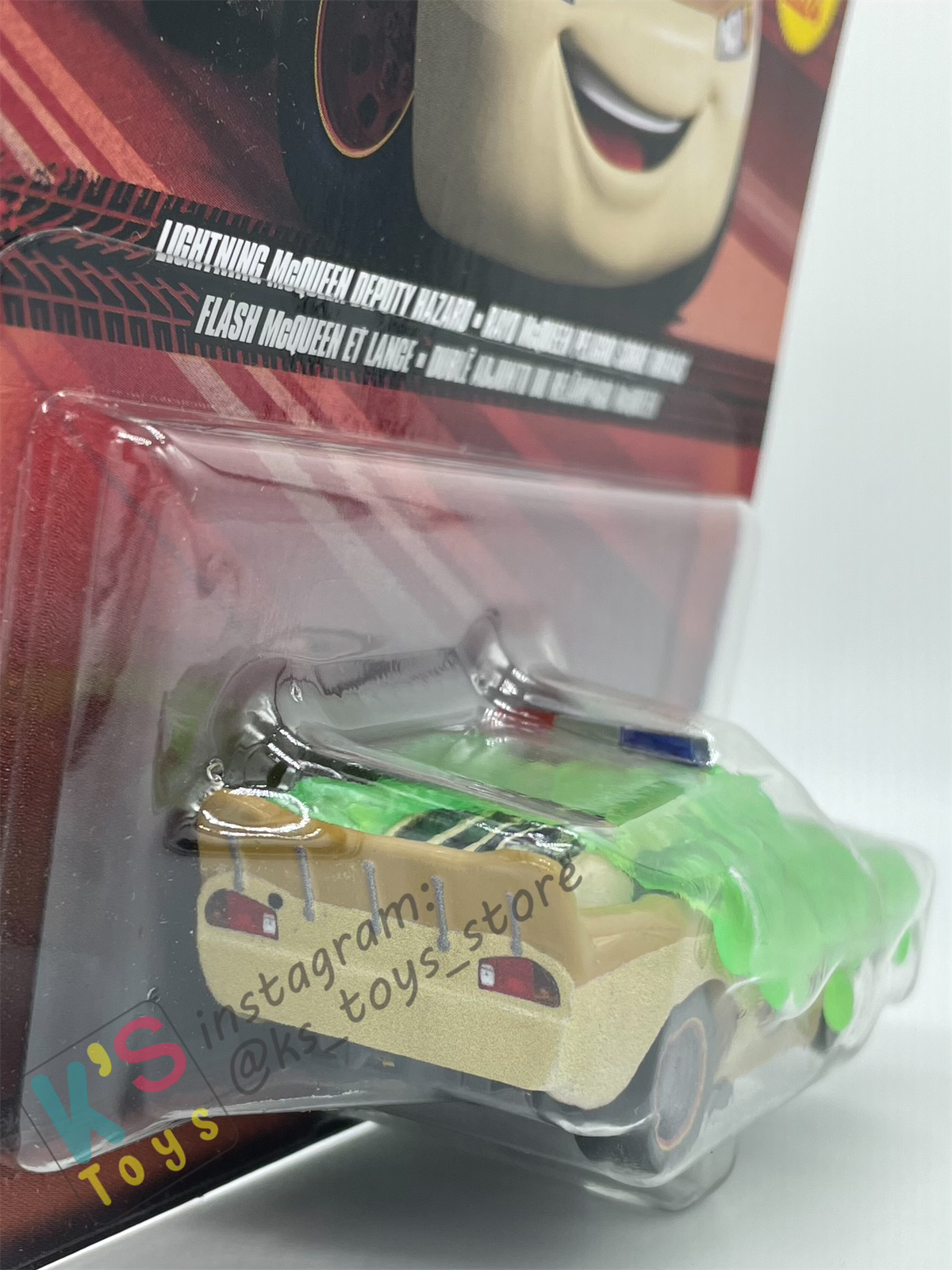 DISNEY PIXAR CARS BY MATTEL, SLIME LIGHTNING MCQUEEN DEPUTY HAZARD - 2024 NEW RELEASED - BNIP