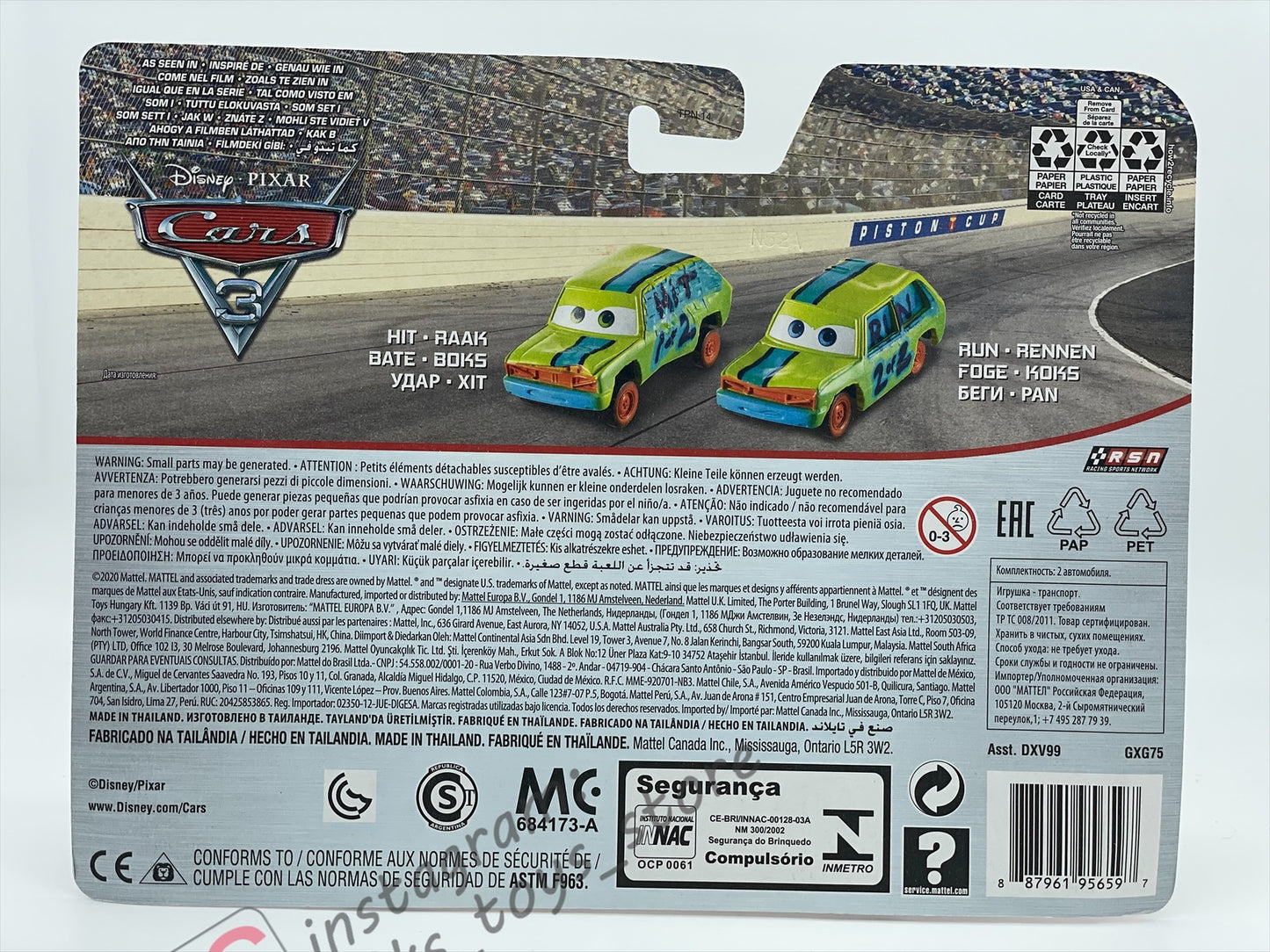 2-PACK Disney Pixar Cars 1:55 by Mattel, "HIT AND RUN" THUNDER HOLLOWS - BNIP