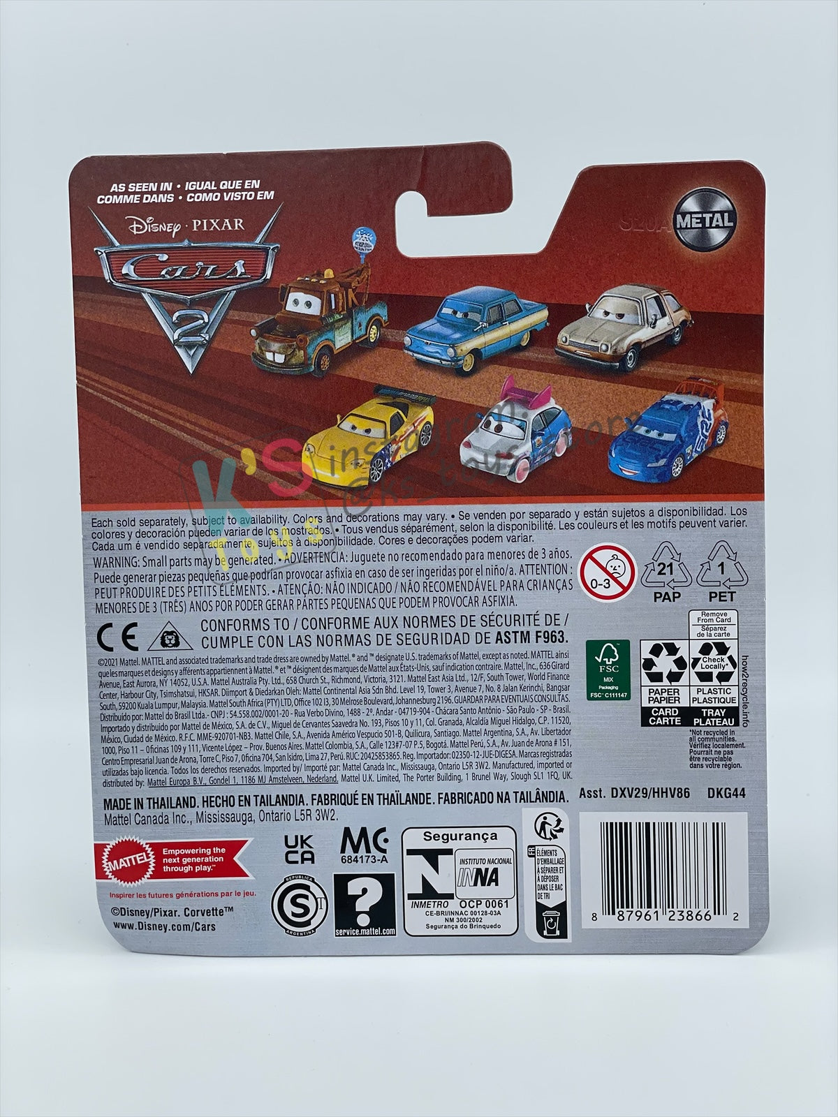 DISNEY PIXAR CARS 1:55 BY MATTEL, "TUBBS" - 2023 RE-RELEASED - BNIP