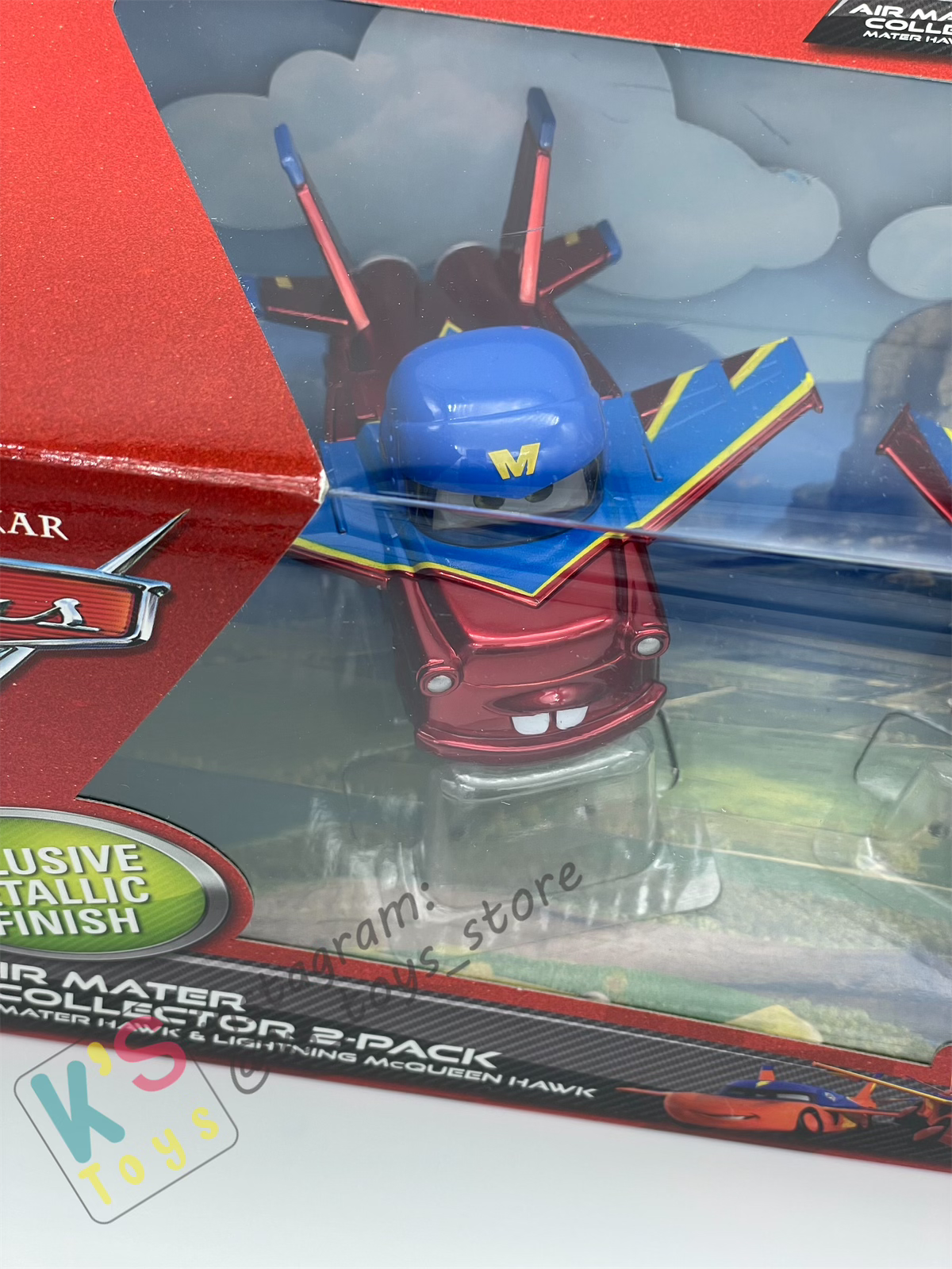 RARE DISNEY PIXAR CARS - AIR MATER COLLECTOR 2-PACK / GIFT SET EXCLUSIVE METALLIC FINISH - MATER HAWK AND LIGHTNING MCQUEEN HAWK - BNIB
