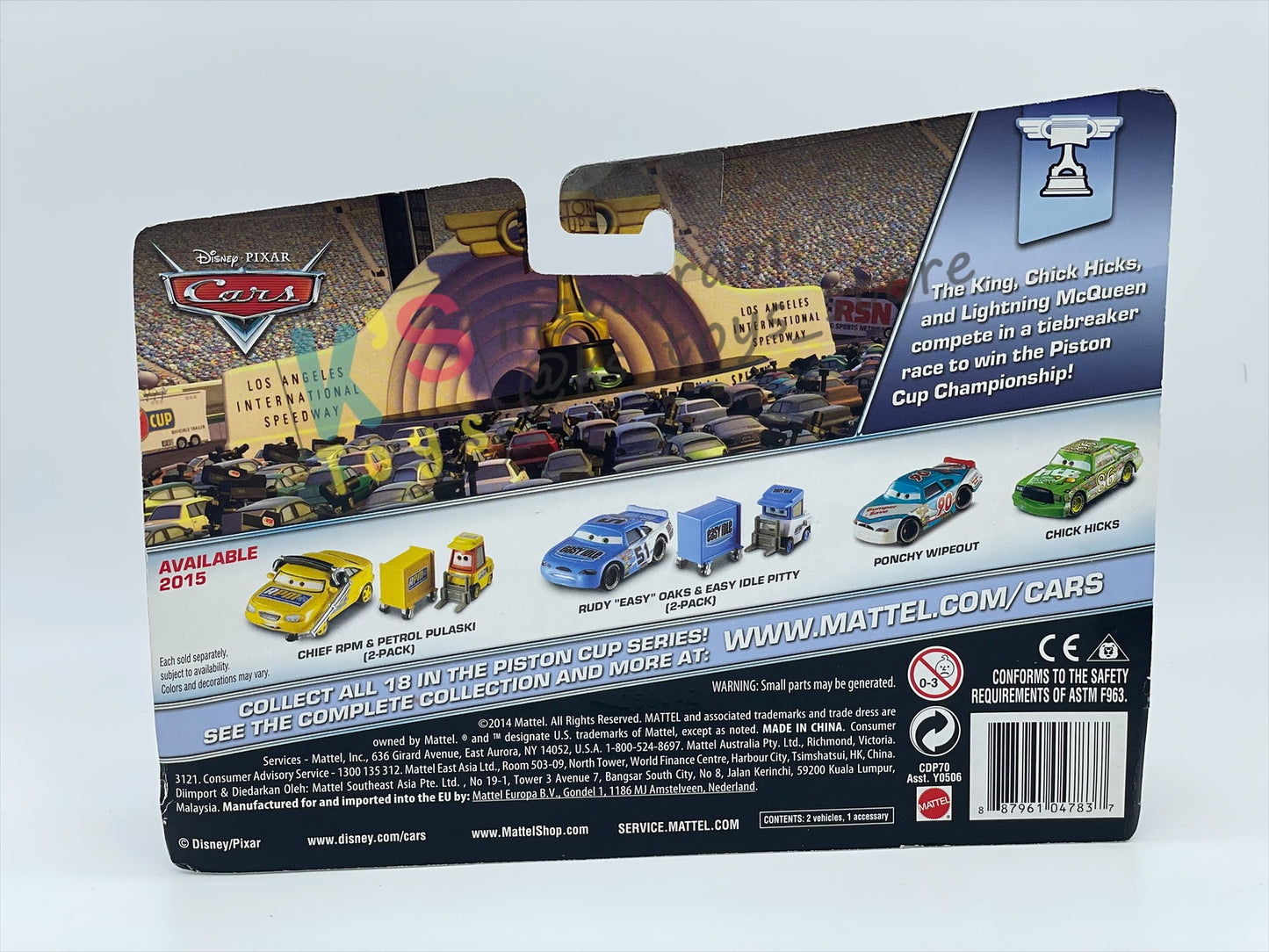 Disney Pixar Cars 1:55 by Mattel 2-Pack, "RUBY “EASY” OAKS AND EASY IDLE PITTY" - PISTON CUP SERIES - BNIP READ DESCRIPTION!!!!!!!!!