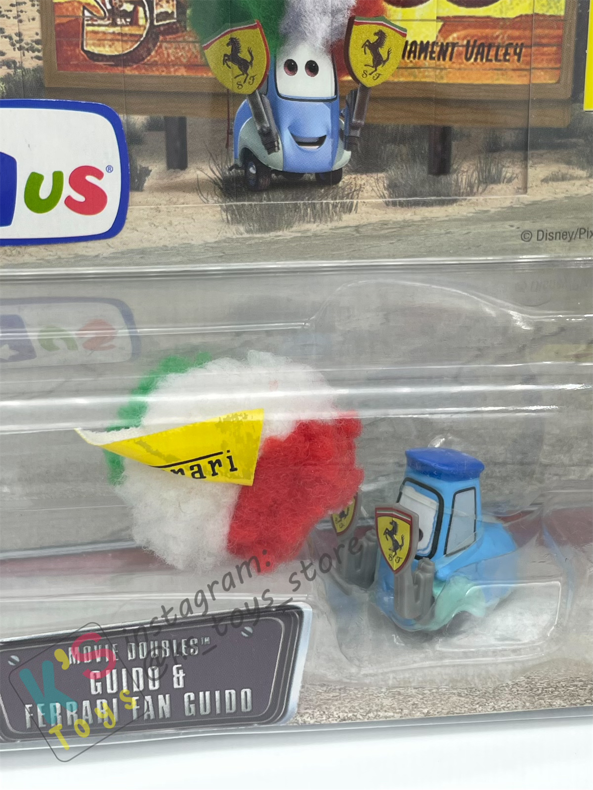 Disney Pixar Cars 1:55 by Mattel 2-Pack Movie Doubles, GUIDO & FERRARI FAN GUIDO - BNIP