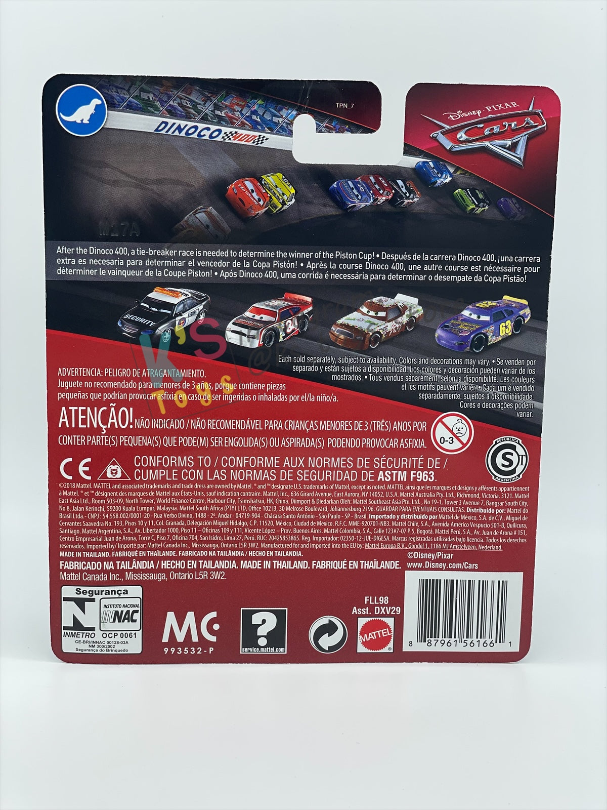 DISNEY PIXAR CARS 1:55 BY MATTEL, MIKE STOCKAR - DINOCO 400 - BNIP
