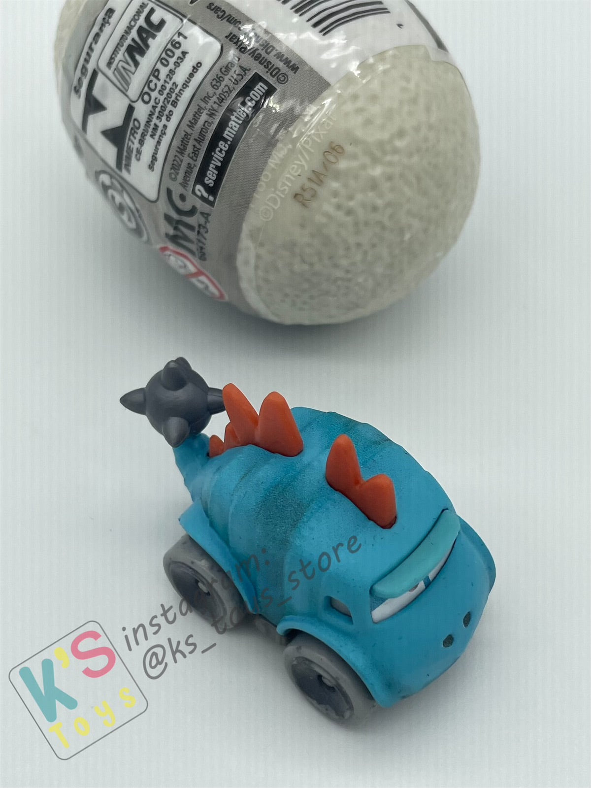 Mini Racers Pixar Disney Cars, 2023 DINO EGG SERIES, #06 ANKYLOSAURUS