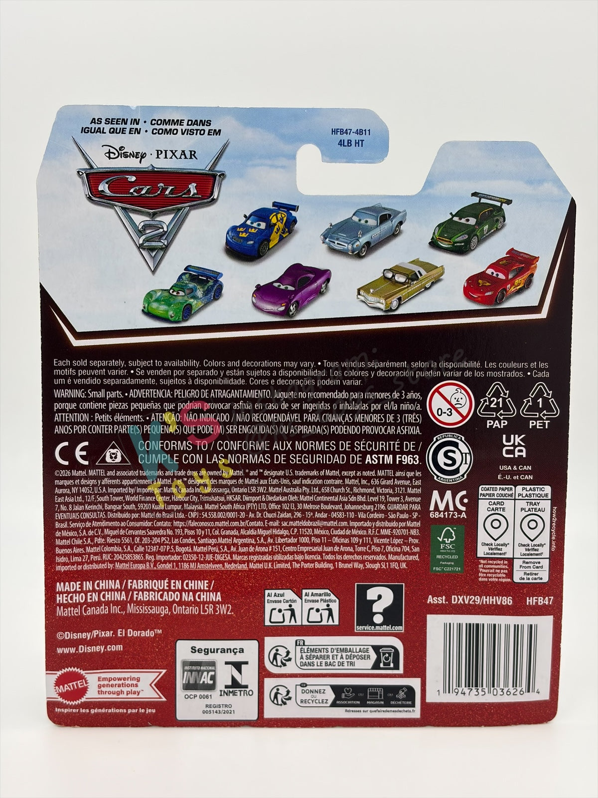 DISNEY PIXAR CARS BY MATTEL - "MATER WITH BALLOON" 2026 RE-RELEASED 20TH ANNIVERSARY CARD - BNIP