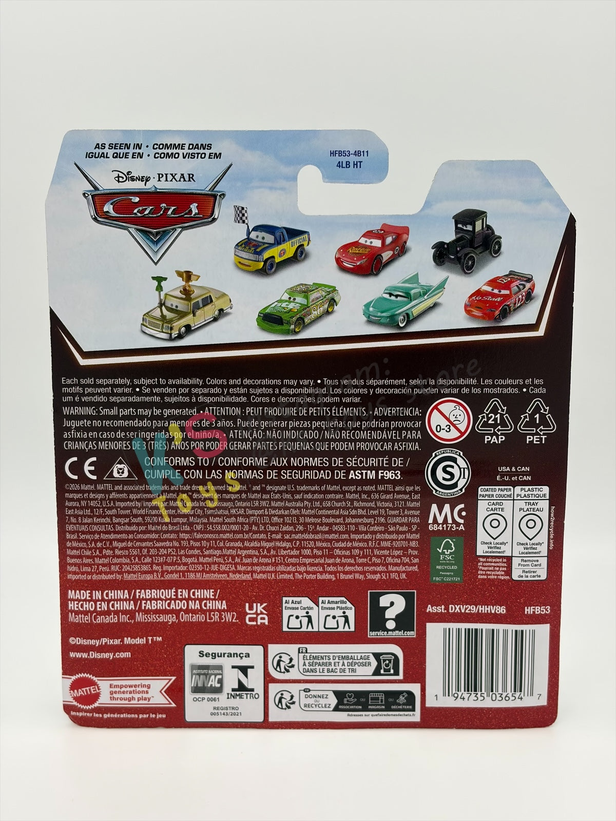 DISNEY PIXAR CARS 1:55 BY MATTEL - "RALPH CARLOW" 2026 RE-RELEASED 20TH ANNIVERSARY CARD - BNIP
