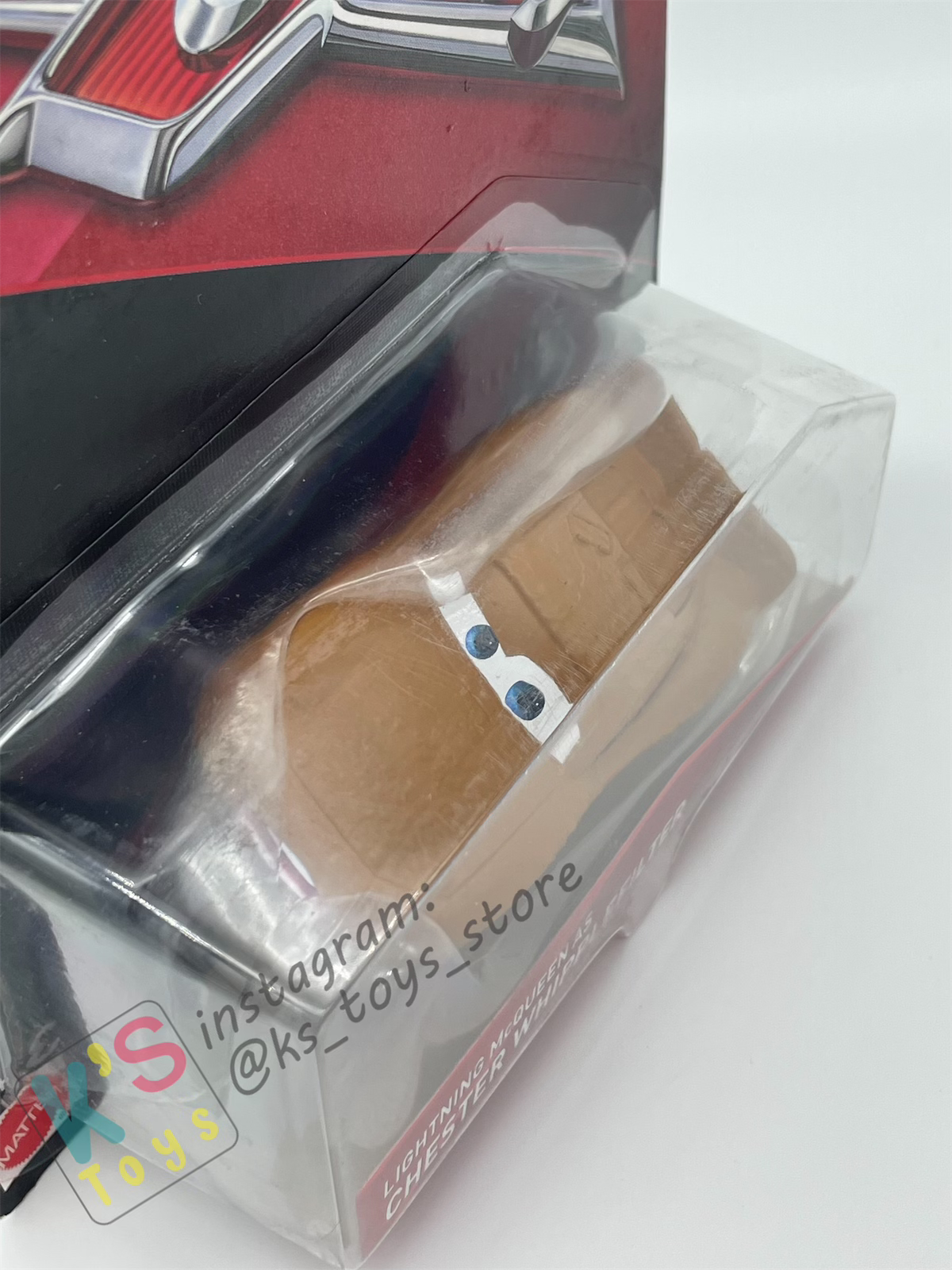 Disney Pixar Cars 1:55 by MATTEL, LIGHTNING MCQUEEN AS CHESTER WHIPPLEFILTER, CARS 3 - BNIP