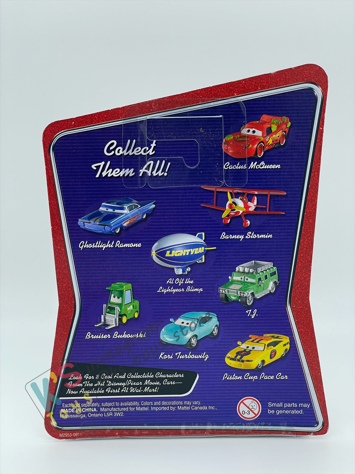 DISNEY PIXAR CARS BY MATTEL, CHARLIE CHECKER RED TAILLIGHTS - WALMART SERIES (NEW) - BNIP