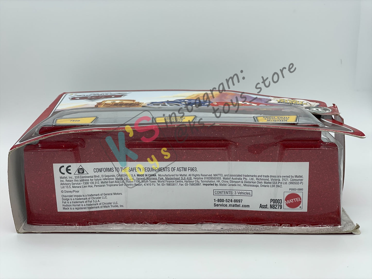 STORY TELLERS DISNEY PIXAR CARS BY MATTEL, 3 PACK "FRED, FABULOUS HUDSON HORNET, SMELL SWELL LIGHTNING MCQUEEN" - BNIP