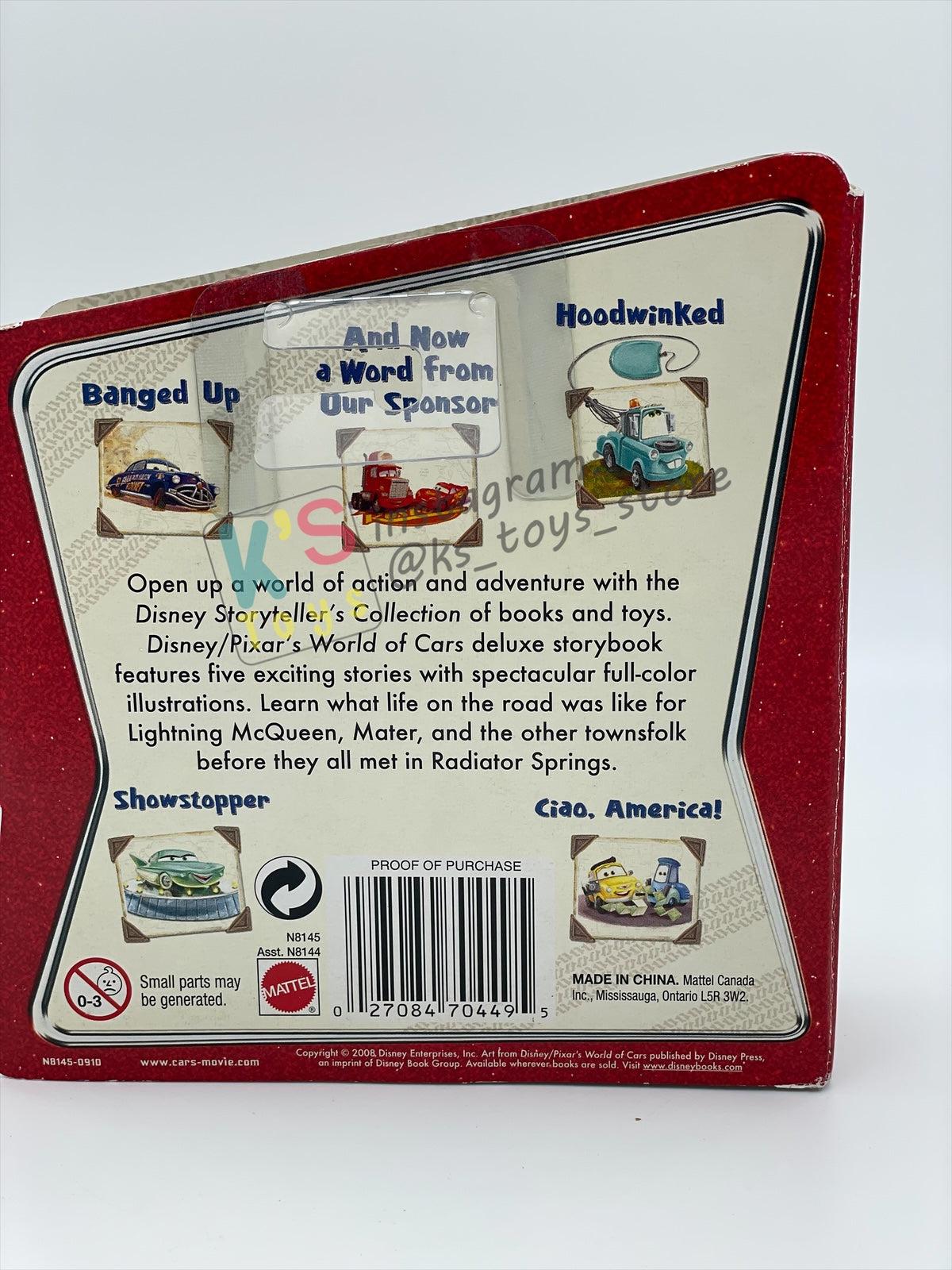 STORY TELLERS DISNEY PIXAR CARS 1:55 BY MATTEL - SMELL SWELL LIGHTNING MCQUEEN - BNIP - PACKAGING IS NOT IN MINT CONDITION!!!