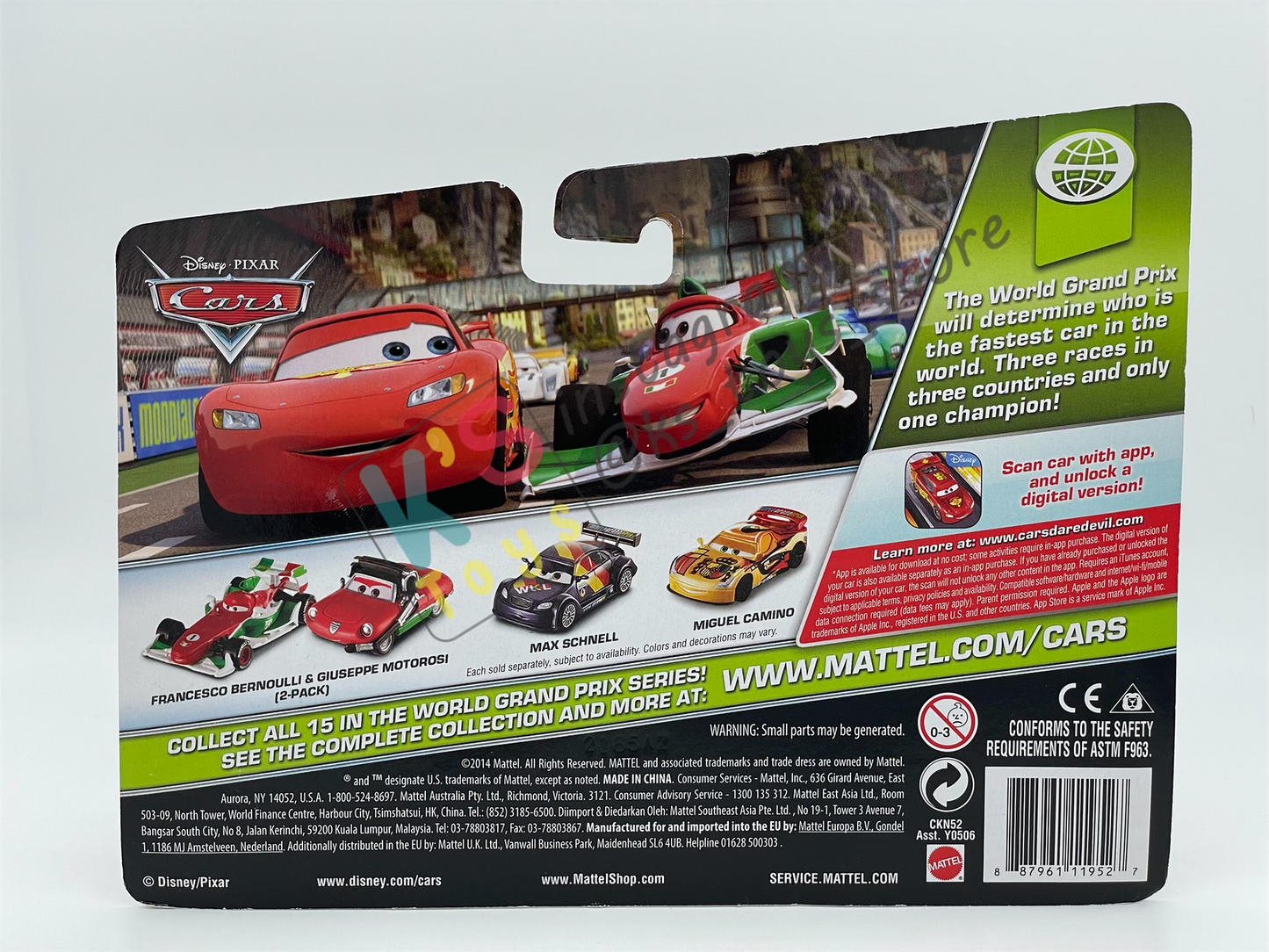 Disney Pixar Cars 1:55 2-Pack by Mattel, Rip Clutchgenski and Brian Gearlooski - WGP CARS 2 - BNIP