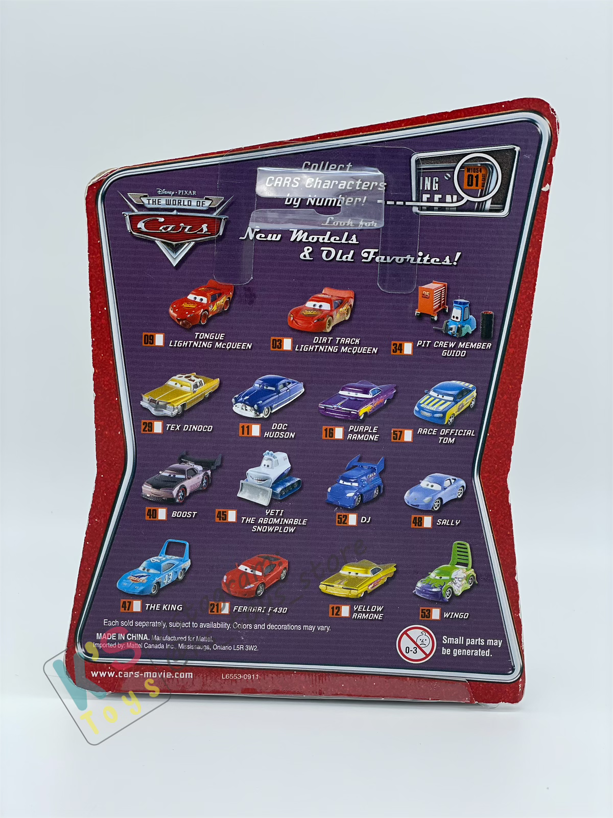 DISNEY PIXAR CARS BY MATTEL - TONGUE LIGHTNING MCQUEEN - THE WORLD OF CARS SERIES - BNIP
