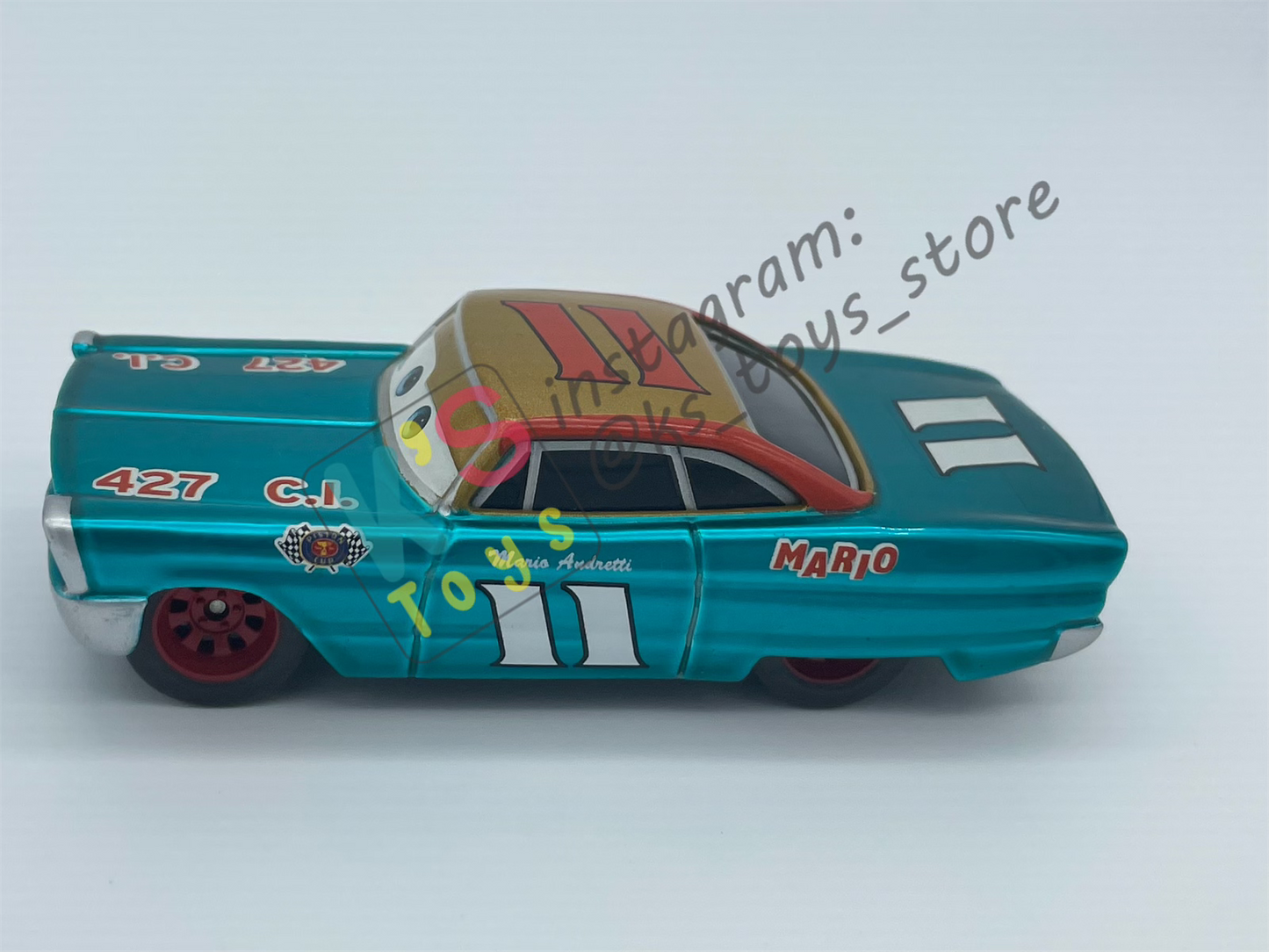 PRE-OWNED / LOOSE DISNEY PIXAR CARS - "METALLIC MARIO ANDRETTI" - SCAVENGER HUNT SERIES - MINT CONDITION