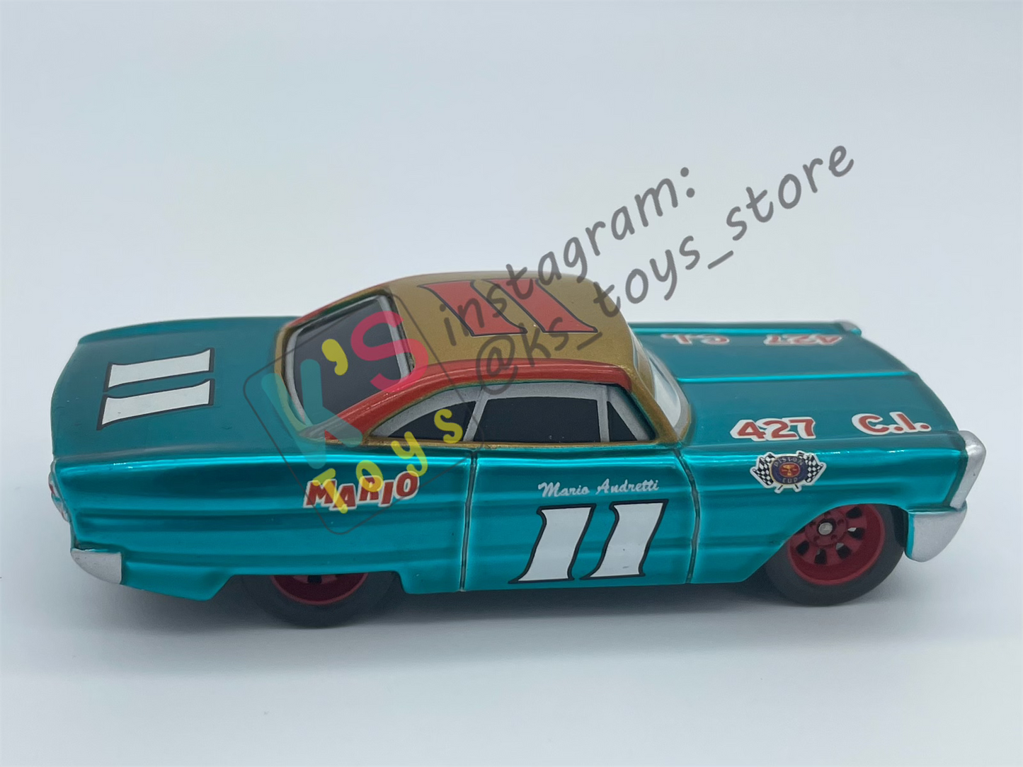 PRE-OWNED / LOOSE DISNEY PIXAR CARS - "METALLIC MARIO ANDRETTI" - SCAVENGER HUNT SERIES - MINT CONDITION