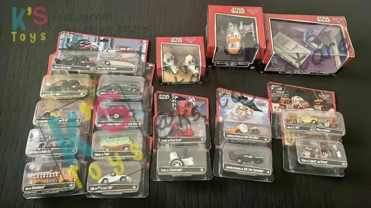 DISNEY PIXAR CARS BY MATTEL, COMPLETE SERIES OF 19 PCS STAR WARS DISNEY CARS EXCLUSIVE DISNEY PARKS  - BNIP