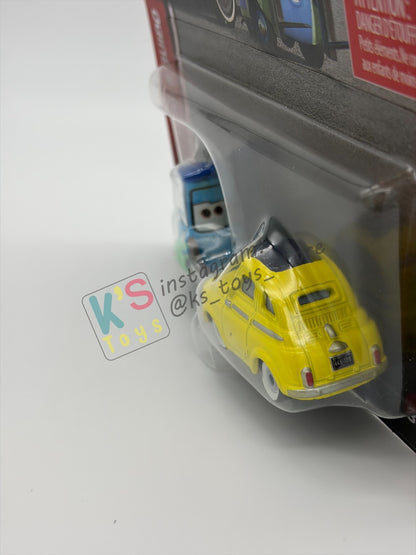 Disney Pixar Cars by MATTEL, LUIGI & GUIDO- 2026 RE-RELEASED 20th ANNIVERSARY CARD - BNIP
