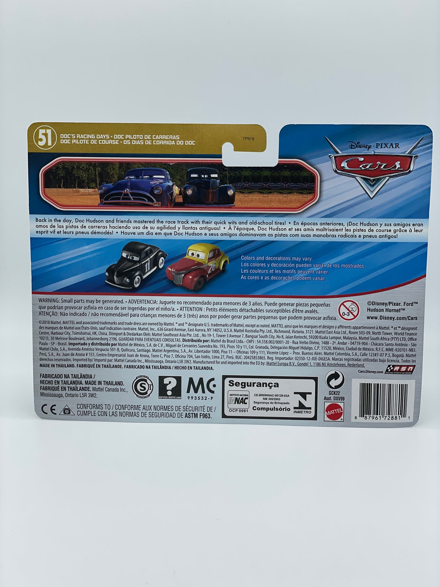 Disney Pixar Cars 1:55 2-Pack Heyday Junior Moon and Eli Turnpike, Doc's Racing Days - BNIP