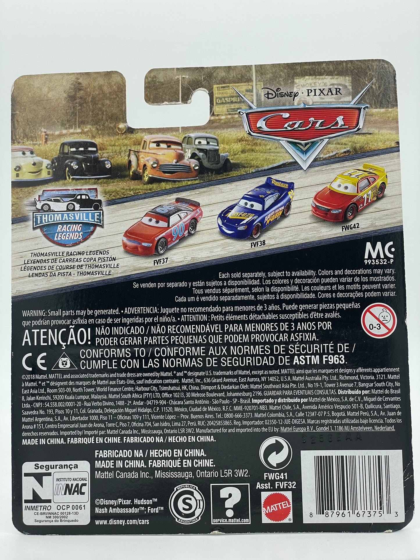 DISNEY PIXAR CARS BY MATTEL, “PARKER BRAKESTON" THOMASVILLE SERIES - BNIP