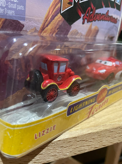 Mini Adventures Special Holiday 2 pack, Disney Pixar Cars - Lizzie and Sally - Lightning McQueen Team - BNIP