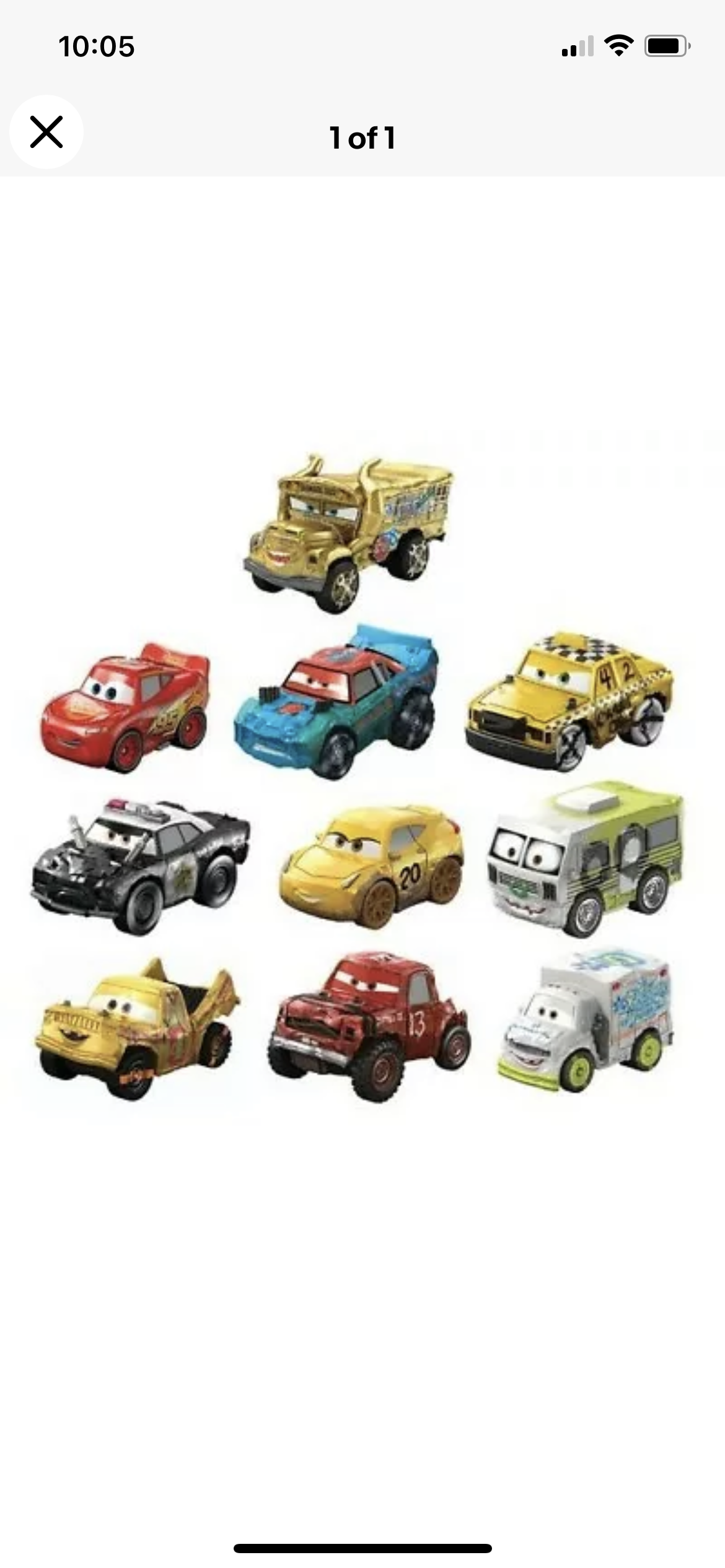 MINI RACERS DISNEY PIXAR CARS 10-PACK GOLDEN MISS FRITTER; DERBY SERIES - BNIP