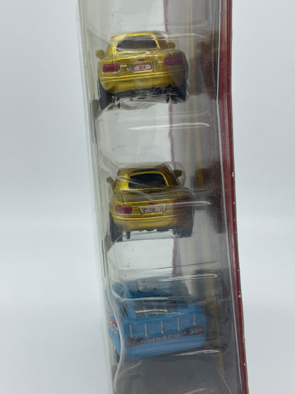 DISNEY PIXAR CARS 3 PACK DINOCO DREAM GIFT PACK "GOLD MIA, GOLD TIA, AND BLING BLING LIGHTNING MCQUEEN (VARIANT)"  - BNIP