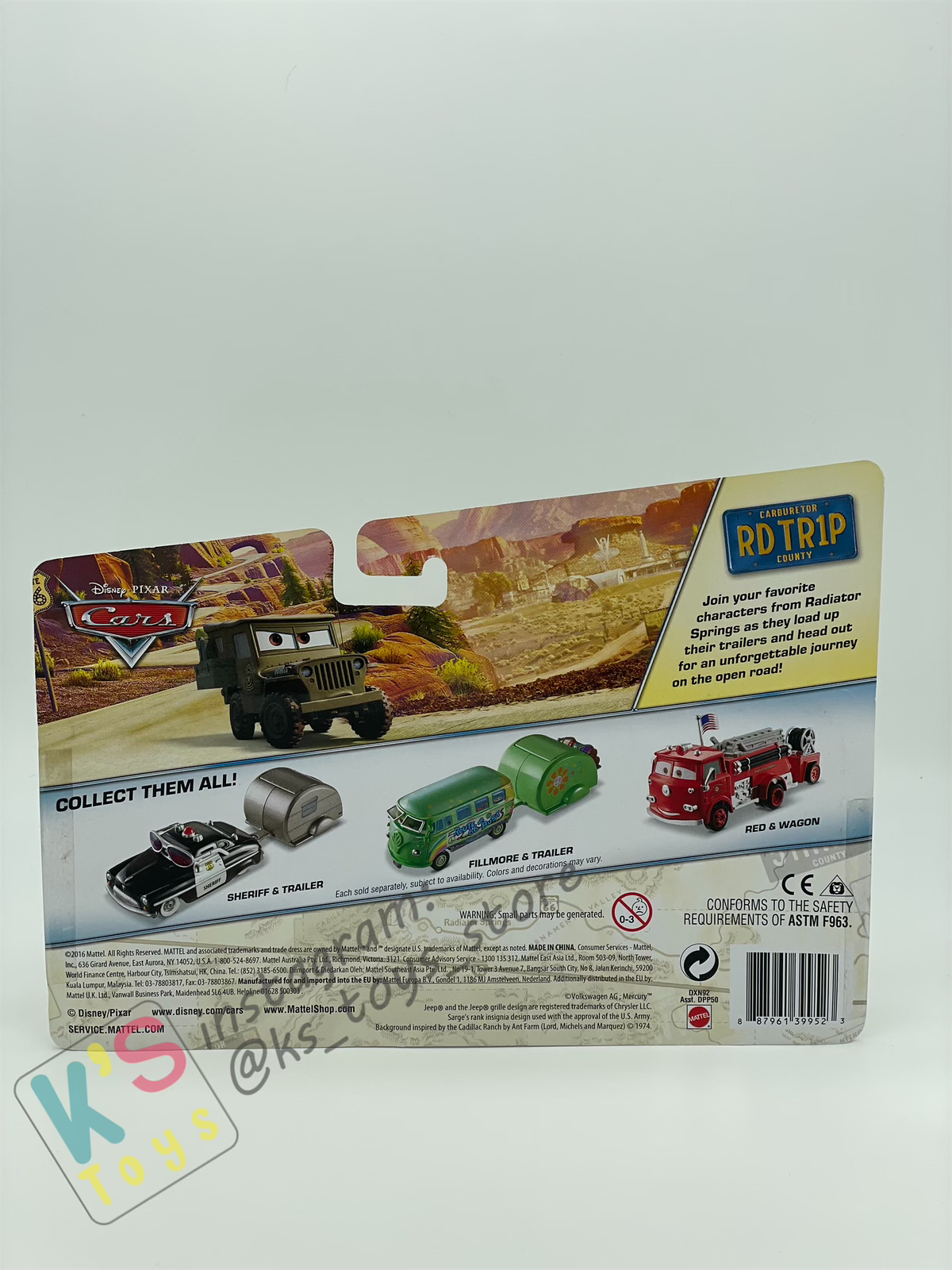 Bundle of 5 Disney Pixar Cars with Trailer from Road Trip series, Included Road Trip Mack Hauler