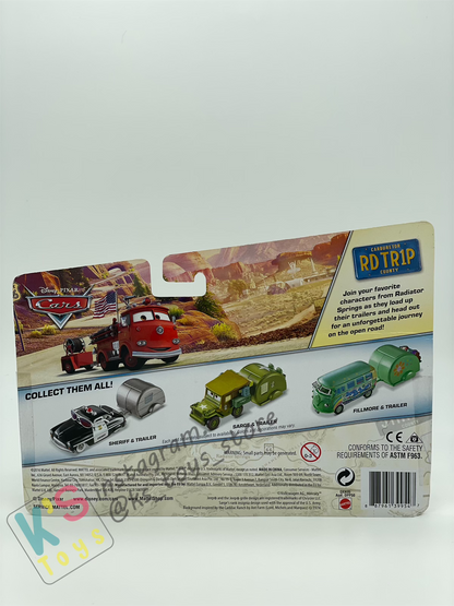 Bundle of 5 Disney Pixar Cars with Trailer from Road Trip series, Included Road Trip Mack Hauler