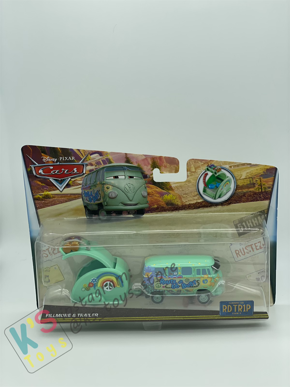 Bundle of 5 Disney Pixar Cars with Trailer from Road Trip series, Included Road Trip Mack Hauler