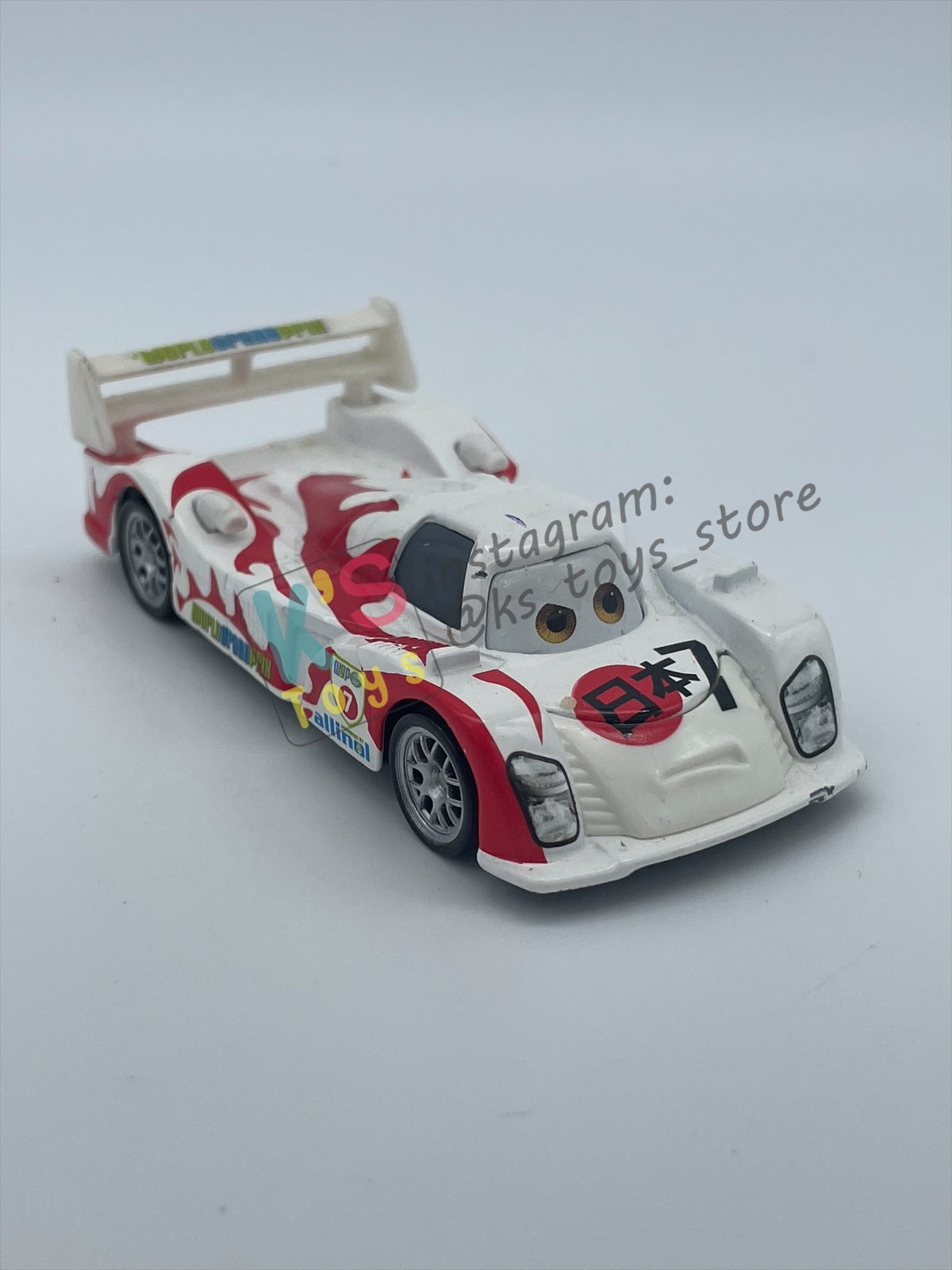 PRE-OWNED / LOOSE DISNEY PIXAR CARS BY MATTEL - SHU TODOROKI (CARS 2, WHITE BLADE VARIANT) - NEAR MINT CONDITION - READ DESCRIPTION!!!!!!!!!!!
