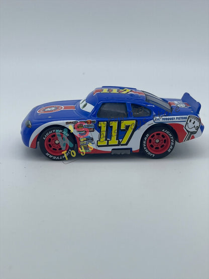 PRE-OWNED / LOOSE DISNEY PIXAR CARS BY MATTEL - RALPH CARLOW / LIL’ TORQUEY PISTONS (CARS 1, RUBBER TIRES) - NEAR MINT CONDITION - READ DESCRIPTION!!!!!!!!!!!