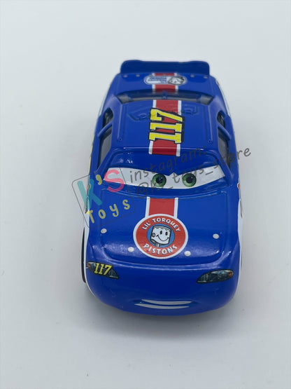 PRE-OWNED / LOOSE DISNEY PIXAR CARS BY MATTEL - RALPH CARLOW / LIL’ TORQUEY PISTONS (CARS 1, RUBBER TIRES) - NEAR MINT CONDITION - READ DESCRIPTION!!!!!!!!!!!