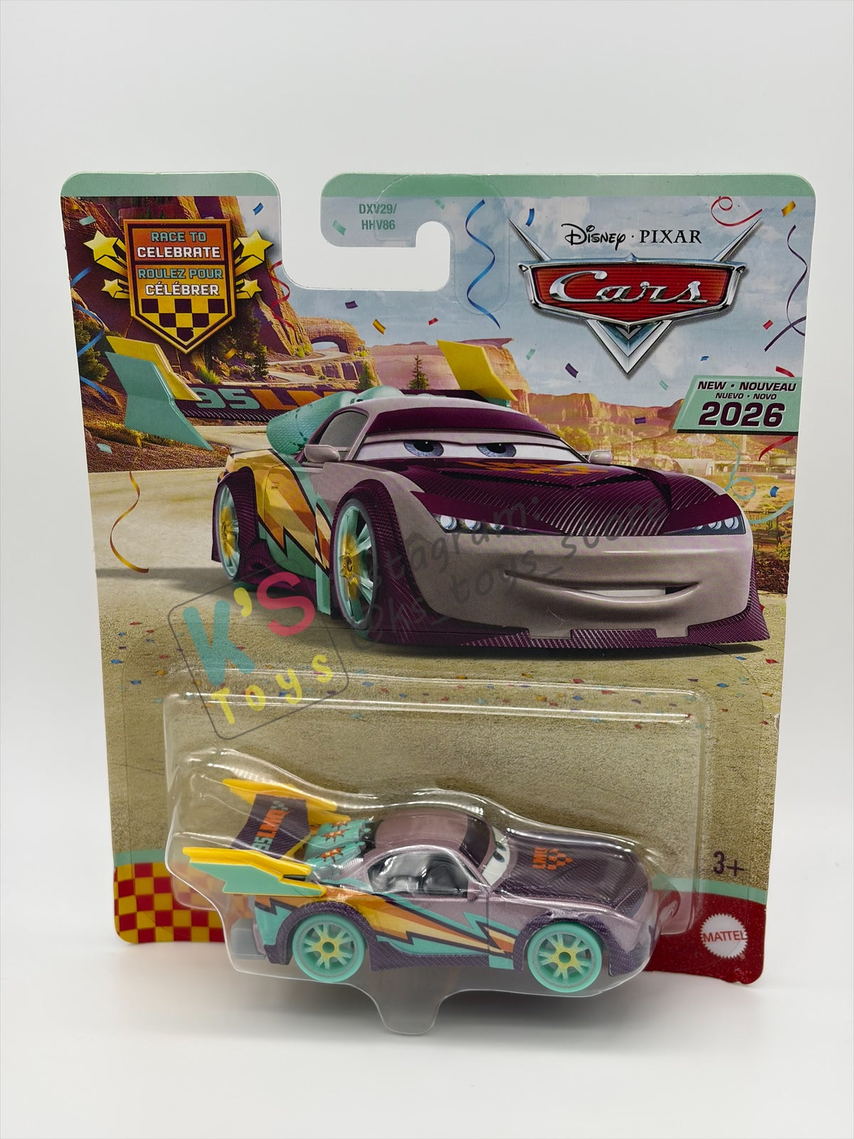 DISNEY PIXAR CARS BY MATTEL 1:55, "RACE TO CELEBRATE BOOST" - RACE TO CELEBRATE SERIES - BNIP