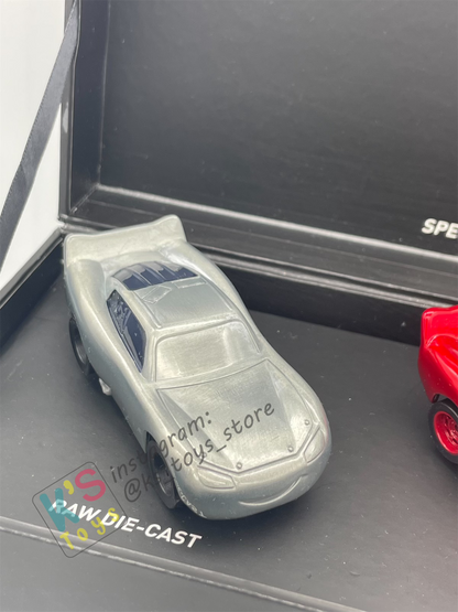 DISNEY PIXAR CARS BY MATTEL, EXCLUSIVE D23 2017 SDCC 2017 RAW LIGHTNING , PAINTED LIGHTNING AND RUST-EZE LIGHTNING MCQUEEN WITH METALLIC FINISH - BNIB