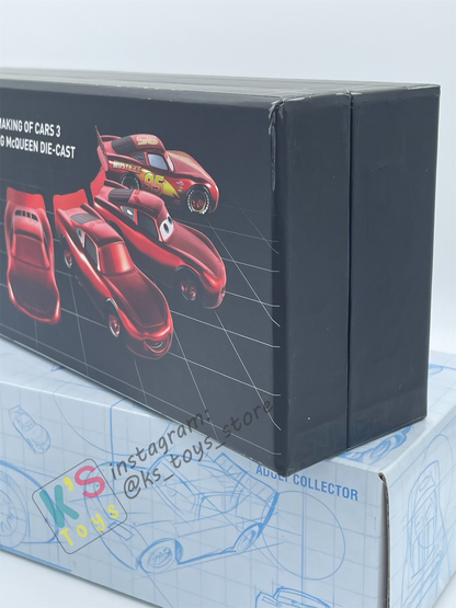 DISNEY PIXAR CARS BY MATTEL, EXCLUSIVE D23 2017 SDCC 2017 RAW LIGHTNING , PAINTED LIGHTNING AND RUST-EZE LIGHTNING MCQUEEN WITH METALLIC FINISH - BNIB