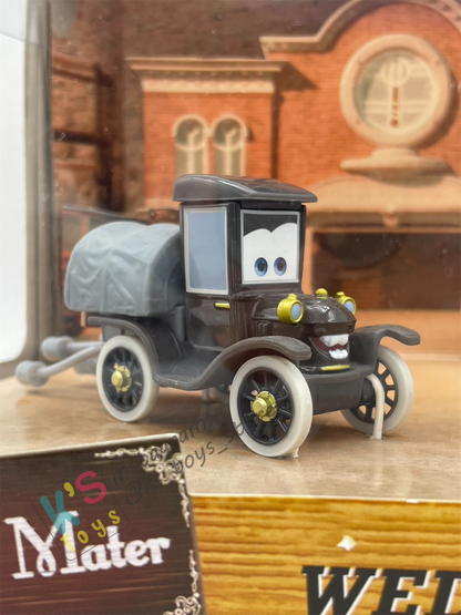 RARE DISNEY PIXAR CARS BY MATTEL, TIME TRAVEL MATER WEDDING DAY 2-PACK GIFT SET - LIZZIE AND STANLEY   - BNIB