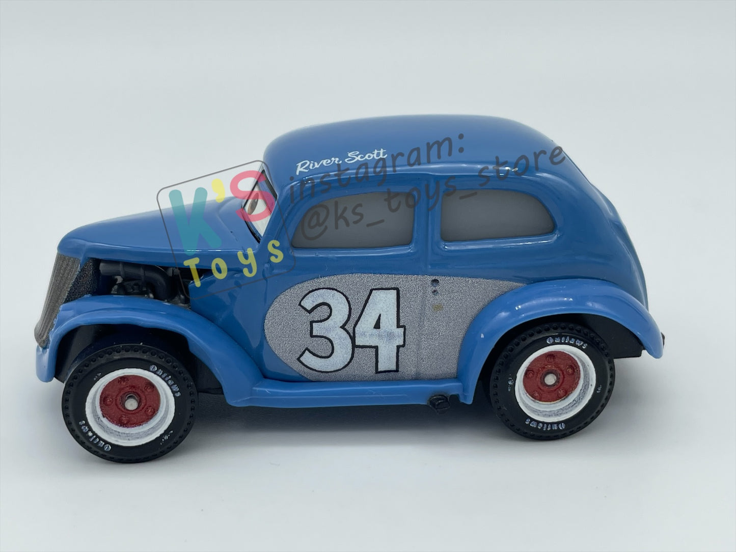 PRE-OWNED / LOOSE DISNEY PIXAR CARS BY MATTEL, "HEYDAY RIVER SCOTT" - DOC'S RACING DAYS SERIES - NEAR MINT CONDITION - READ DESCRIPTION!!!!!!!!!!!