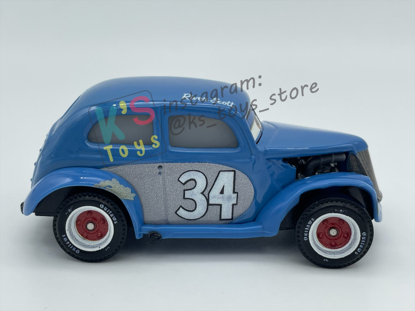 PRE-OWNED / LOOSE DISNEY PIXAR CARS BY MATTEL, "HEYDAY RIVER SCOTT" - DOC'S RACING DAYS SERIES - NEAR MINT CONDITION - READ DESCRIPTION!!!!!!!!!!!