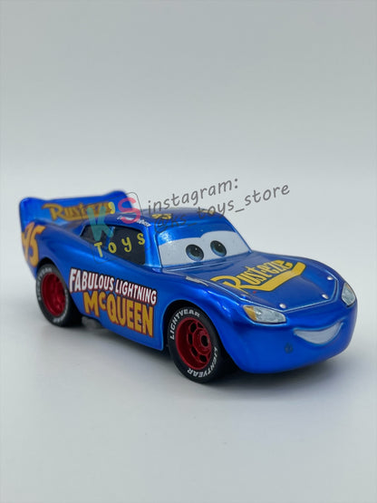 PRE-OWNED / LOOSE DISNEY PIXAR CARS 1:55 BY MATTEL - "METALLIC FABULOUS LIGHTNING MCQUEEN" THOMASVILLE RACING LEGENDS SERIES - MINT CONDITION