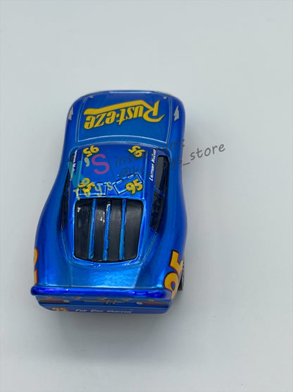 PRE-OWNED / LOOSE DISNEY PIXAR CARS 1:55 BY MATTEL - "METALLIC FABULOUS LIGHTNING MCQUEEN" THOMASVILLE RACING LEGENDS SERIES - MINT CONDITION