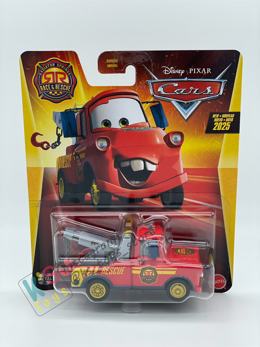 DISNEY PIXAR CARS BY MATTEL - "MATER RACE AND RESCUE" 2025 NEW RELEASE RACE & RESCUE SERIES - BNIP