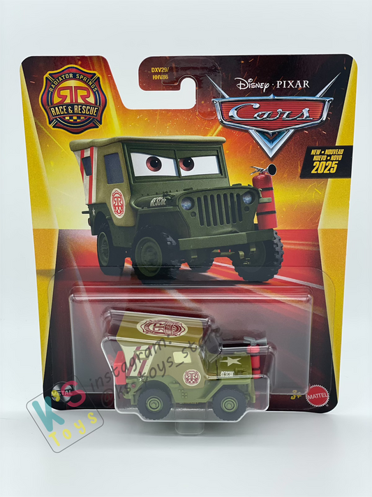 DISNEY PIXAR CARS BY MATTEL - "SARGE RACE AND RESCUE" 2025 NEW RELEASE RACE & RESCUE SERIES - BNIP