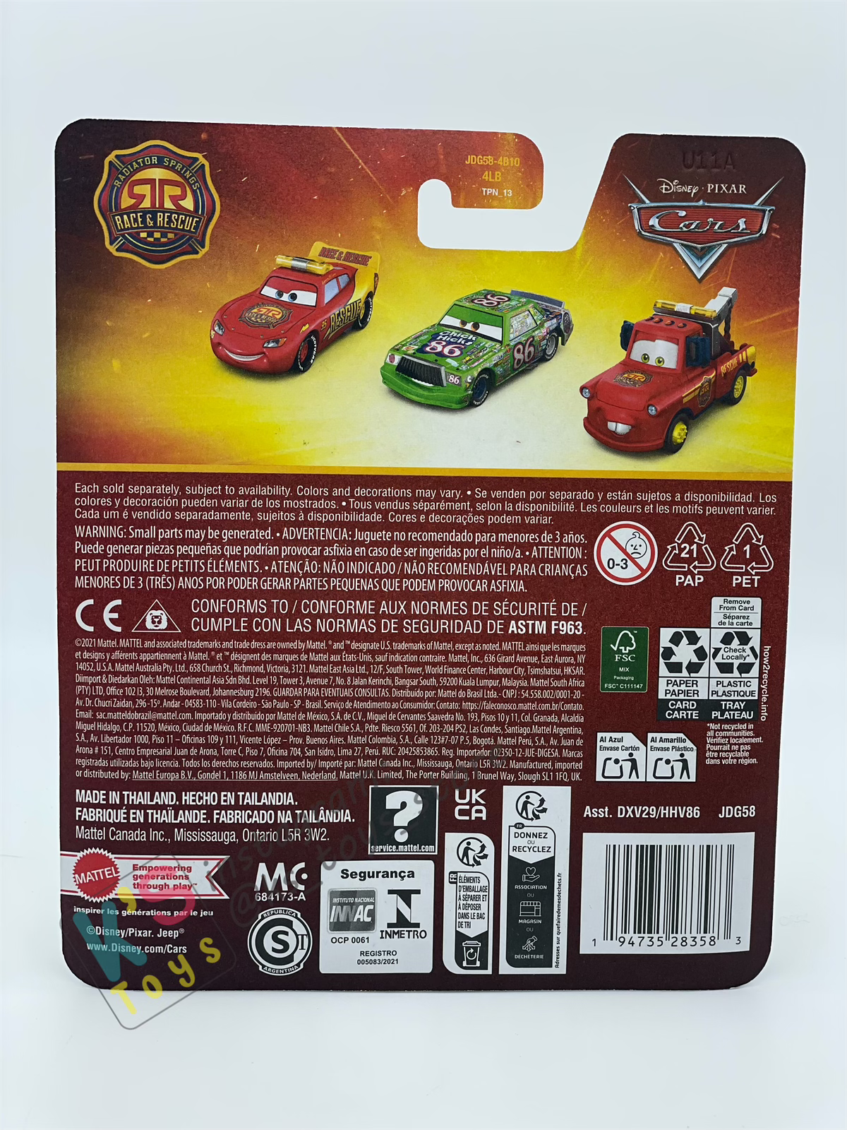 DISNEY PIXAR CARS BY MATTEL - "SARGE RACE AND RESCUE" 2025 NEW RELEASE RACE & RESCUE SERIES - BNIP