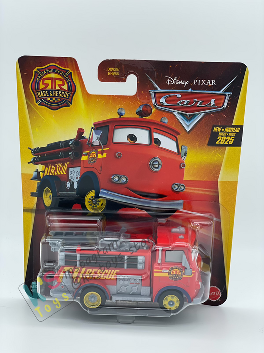 DISNEY PIXAR CARS BY MATTEL - "RED RACE AND RESCUE" 2025 NEW RELEASE RACE & RESCUE SERIES - BNIP