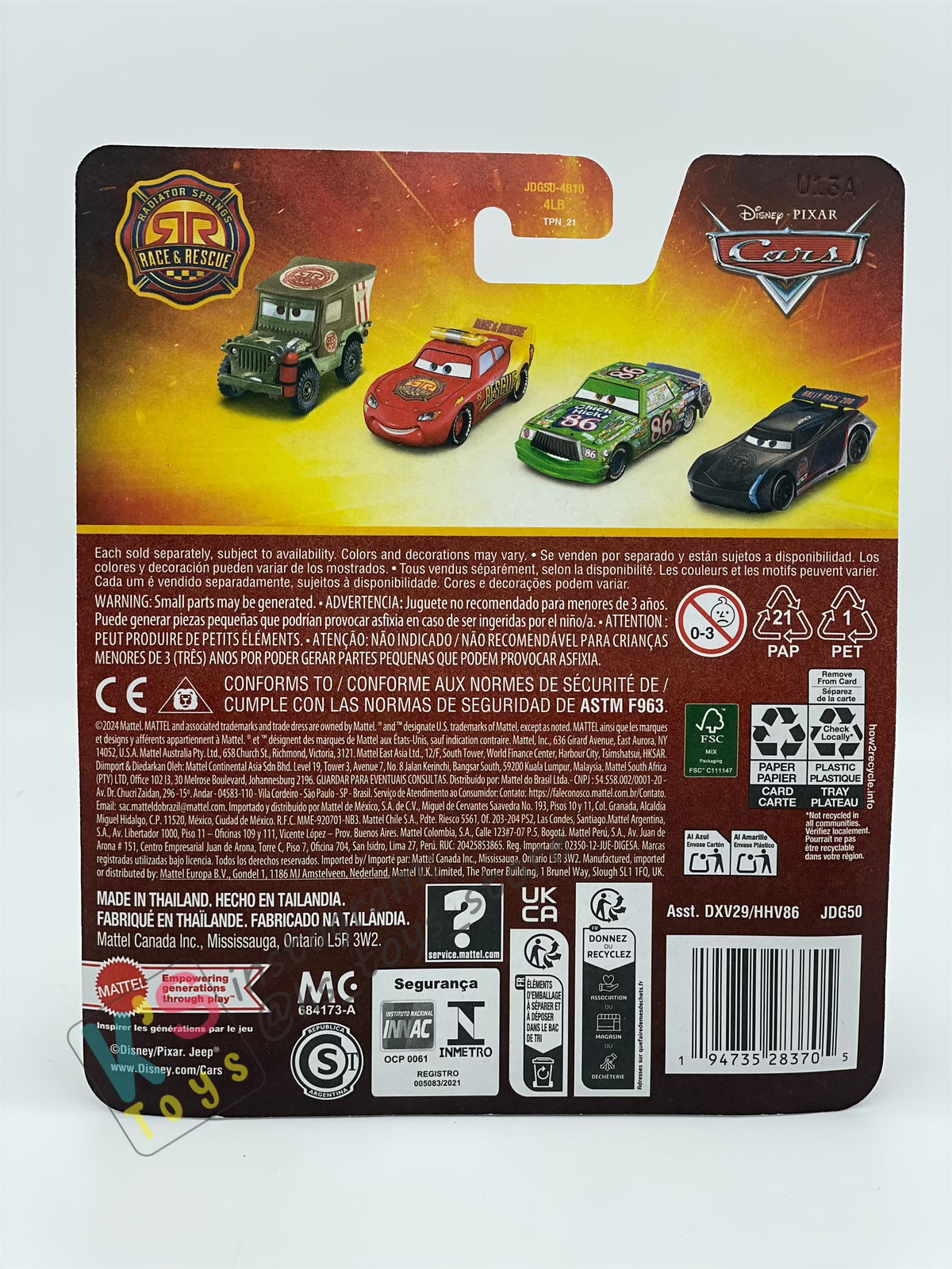 DISNEY PIXAR CARS BY MATTEL - "RED RACE AND RESCUE" 2025 NEW RELEASE RACE & RESCUE SERIES - BNIP