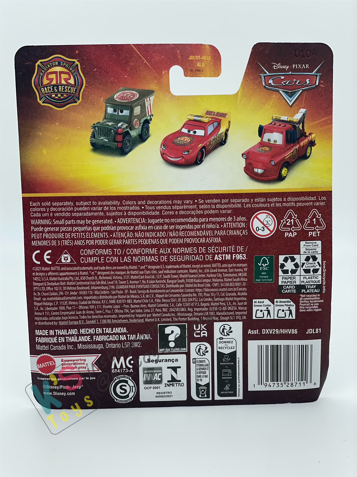 DISNEY PIXAR CARS BY MATTEL - "CHICK HICKS RALLY RACE 200" 2025 NEW RELEASE RACE & RESCUE SERIES - BNIP
